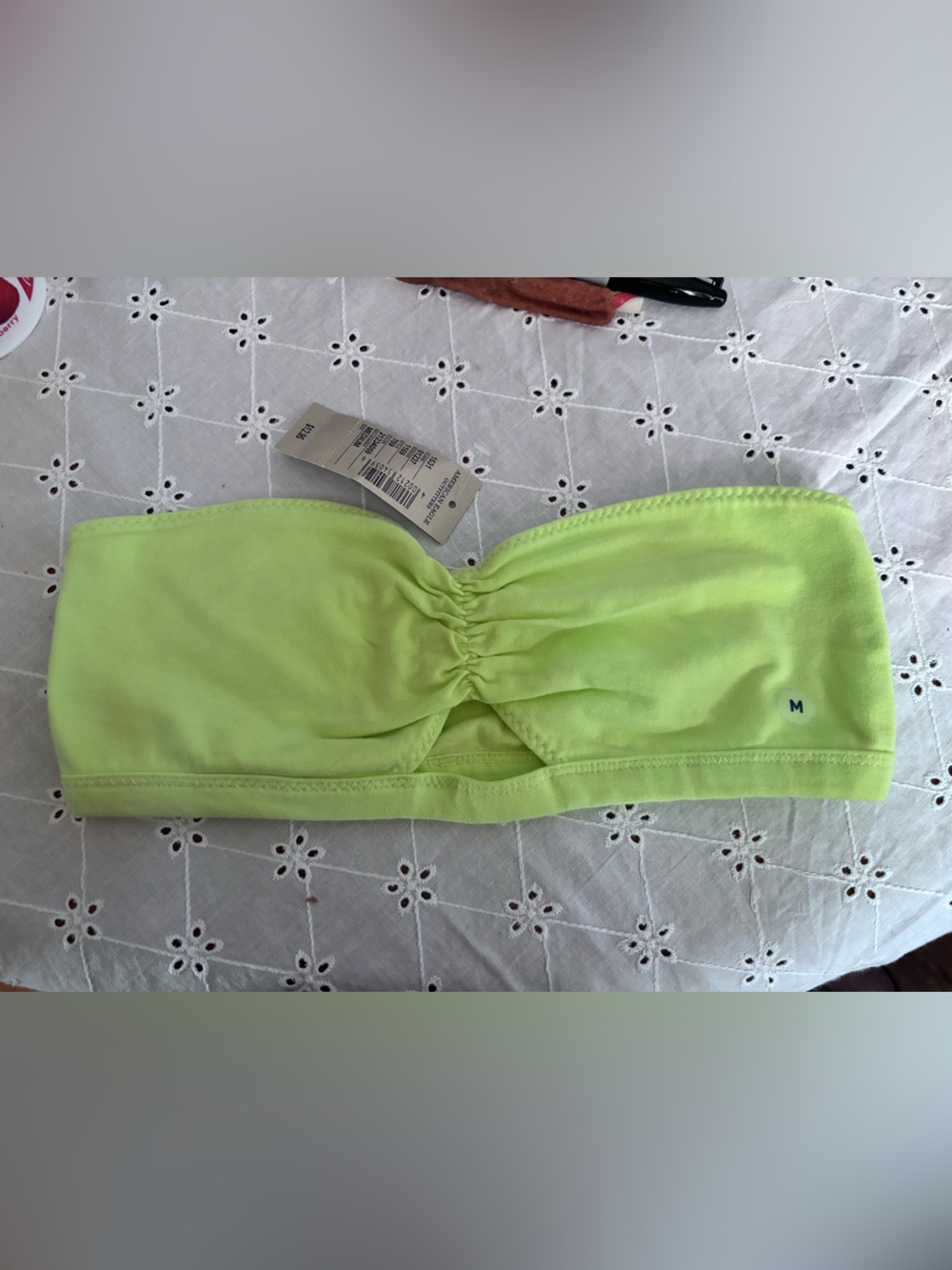 American Eagle Outfitters Lime Green Strapless Bandeau Y2K